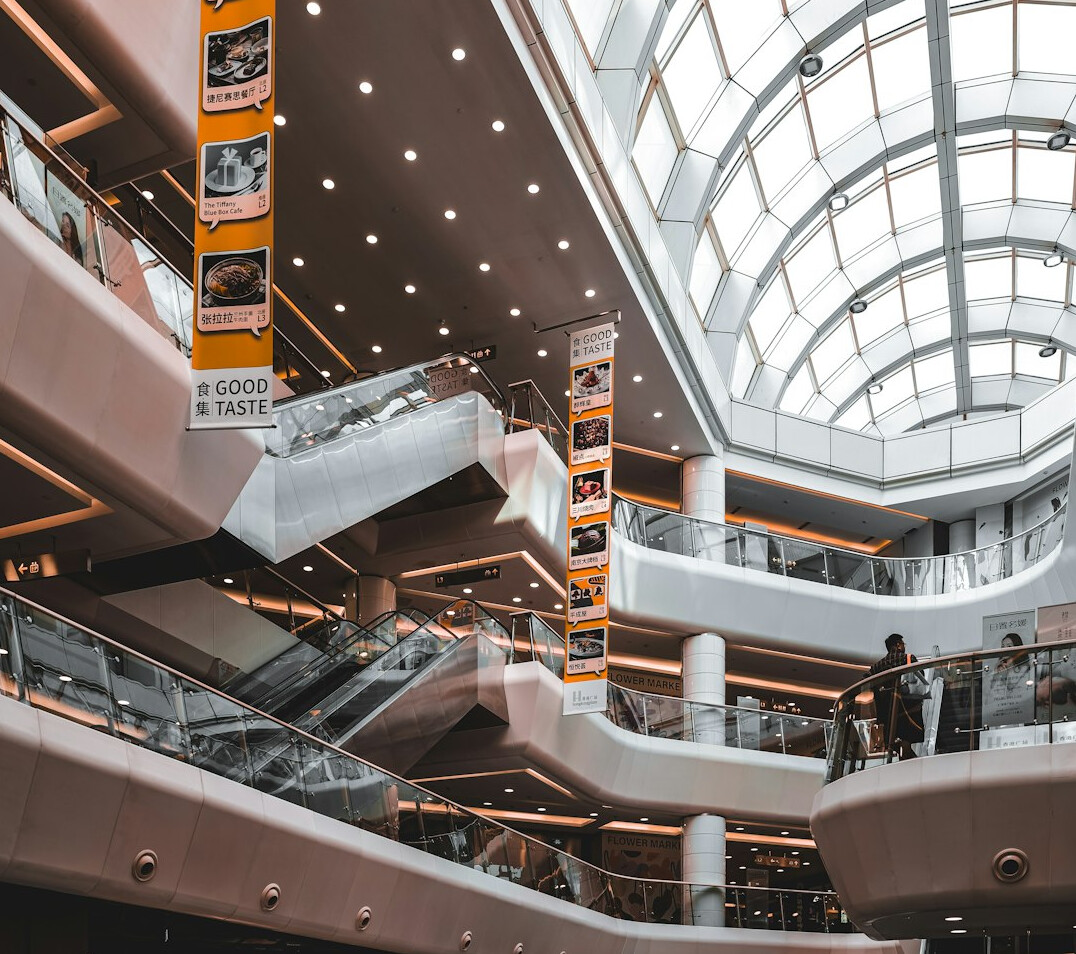 mall security guard watching camera